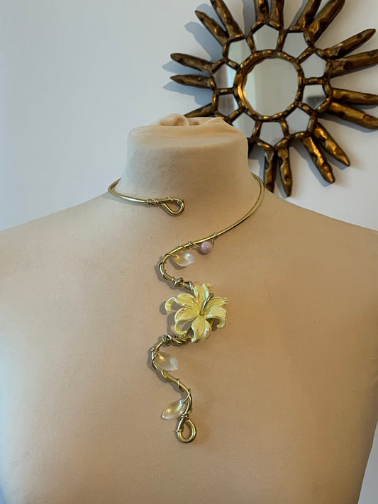 necklace yellow flower petals