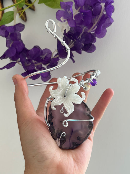 fairy lily agate armcuff