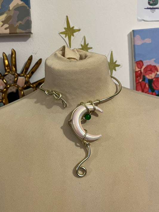 pink moon necklace gold colour