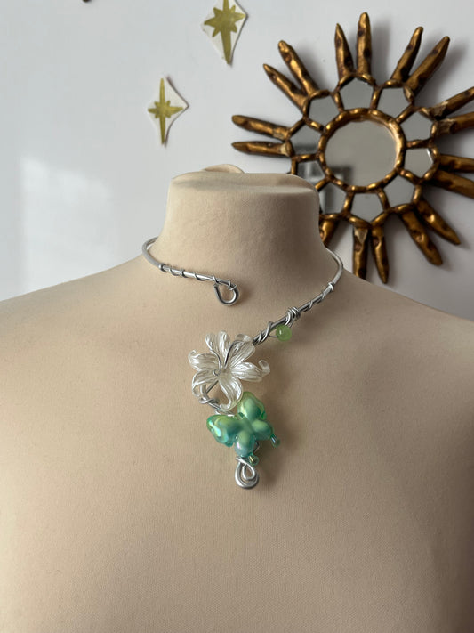 flower butterfly necklace