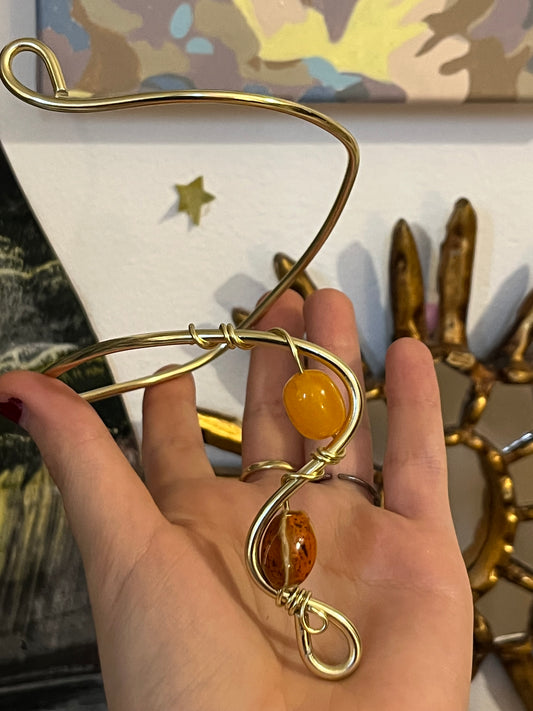 bracciale perline arancioni