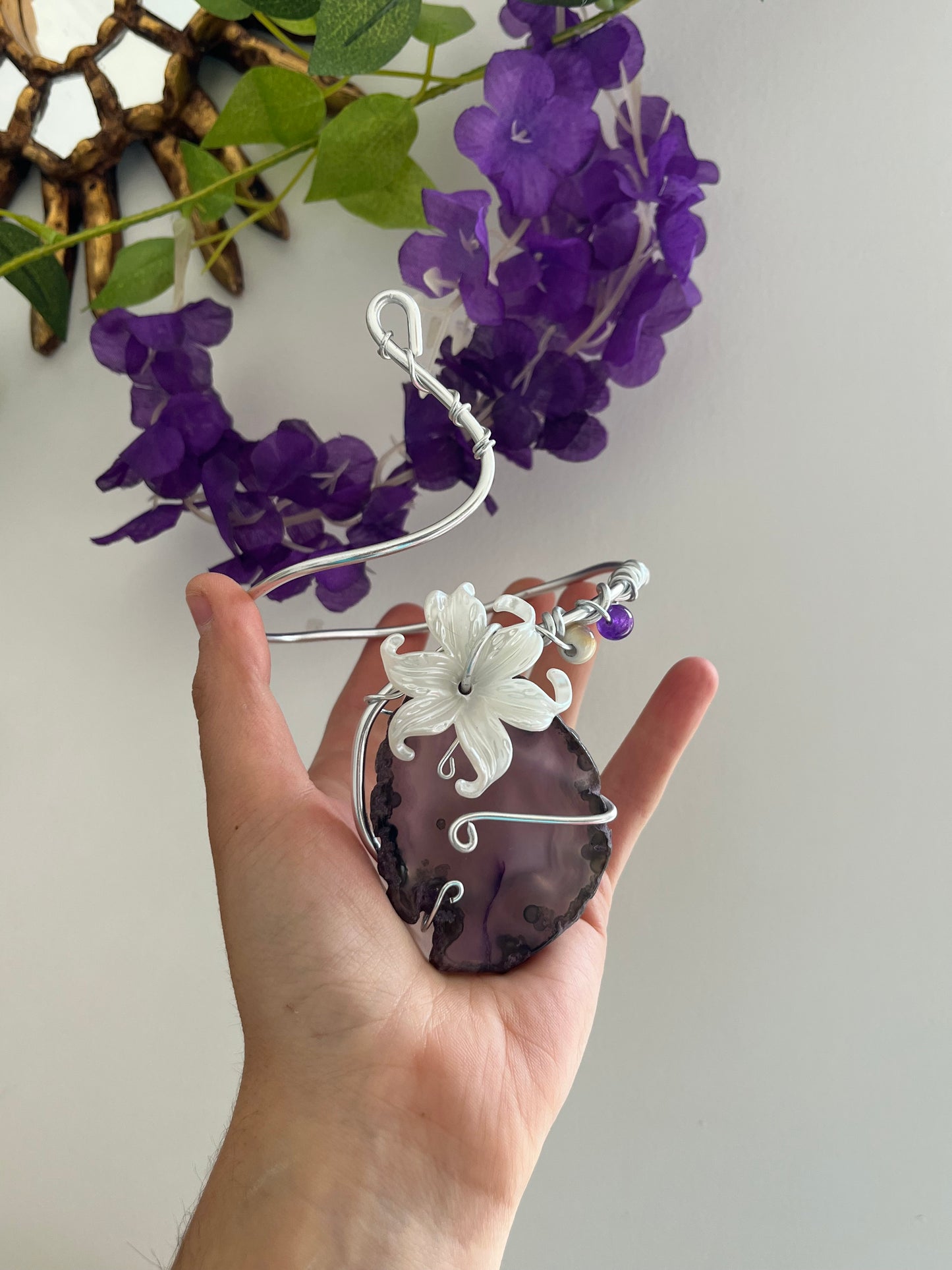 fairy lily agate armcuff