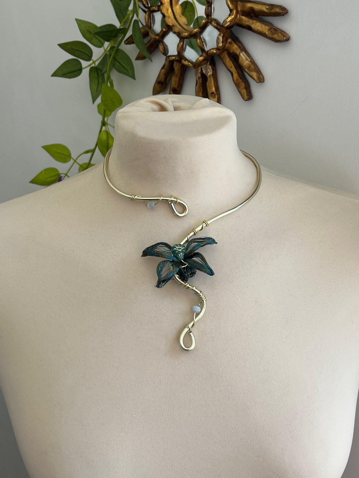 peony flower necklace